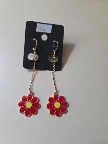 Boucles d oreilles acier inoxydable fleurs