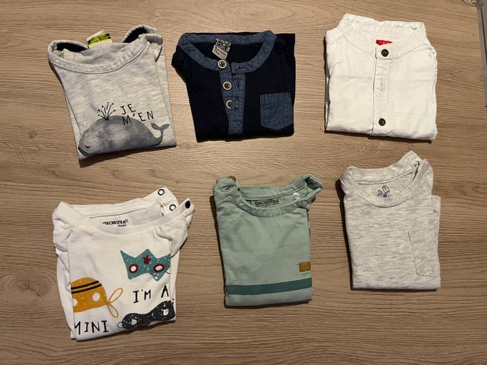 Lot tshirts manches longues 9m