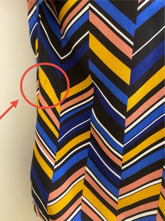 Top bleu moutarde motif chevrons géométrique débardeur fluide fines bretelles femme taille 42 JDY - photo numéro 7