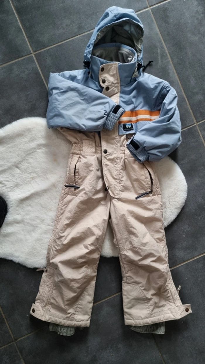 Combinaison ski Décathlon 4 ans beige bleu pleins de rangements capuche - photo numéro 7
