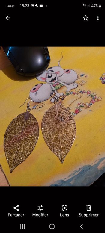 Boucles d'oreilles feuilles