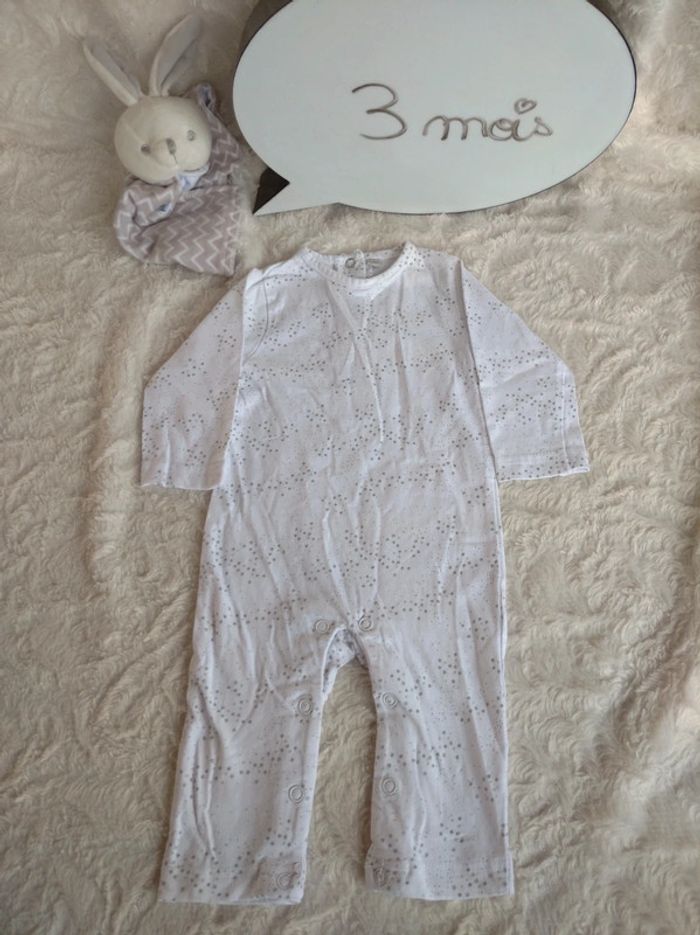 Pyjama grenouillère coton été léger sans pied Mixte 3 mois étoile