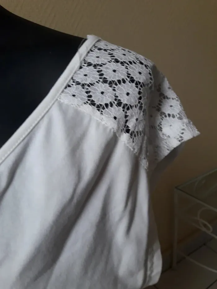 Débardeur blanc / dos en dentelle taille 38 / Shein - photo numéro 4