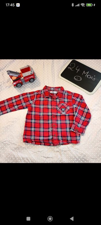 Chemise à carreaux rouge 2 ans Gémo