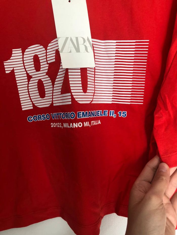 Superbe beau t-shirt court crop loose Zara neuf avec étiquette taille M - photo numéro 4