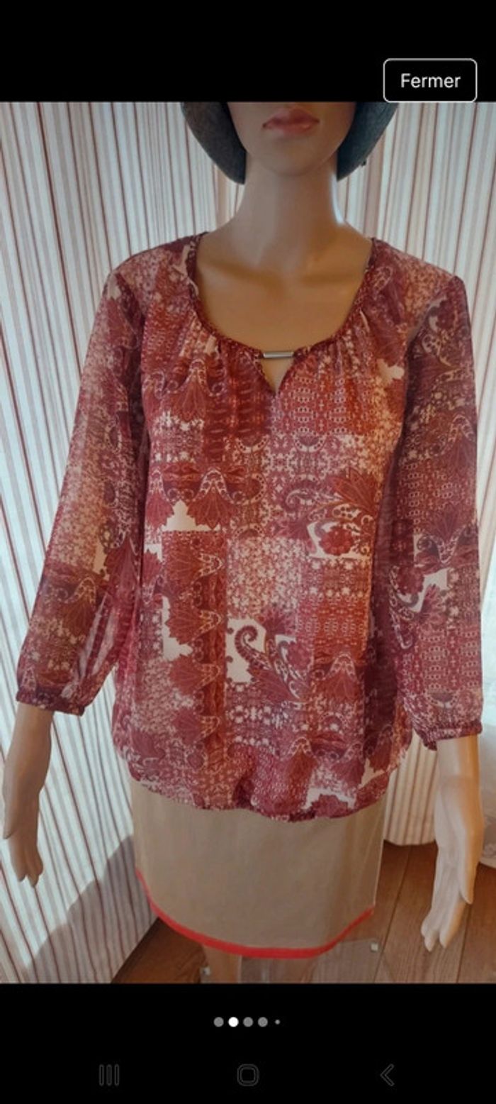 Jolie Blouse doublé Claude Arielle taille 48 - photo numéro 2