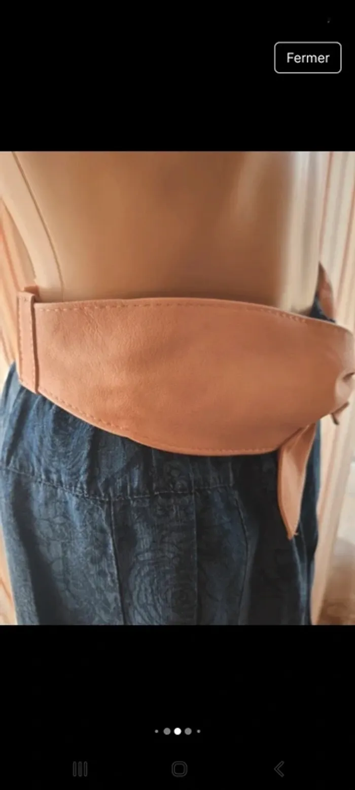 Jolie Ceinture Cassis similcuir rose 75cm neuve - photo numéro 7