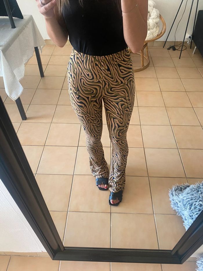 Pantalon à jambes larges zébré - photo numéro 4