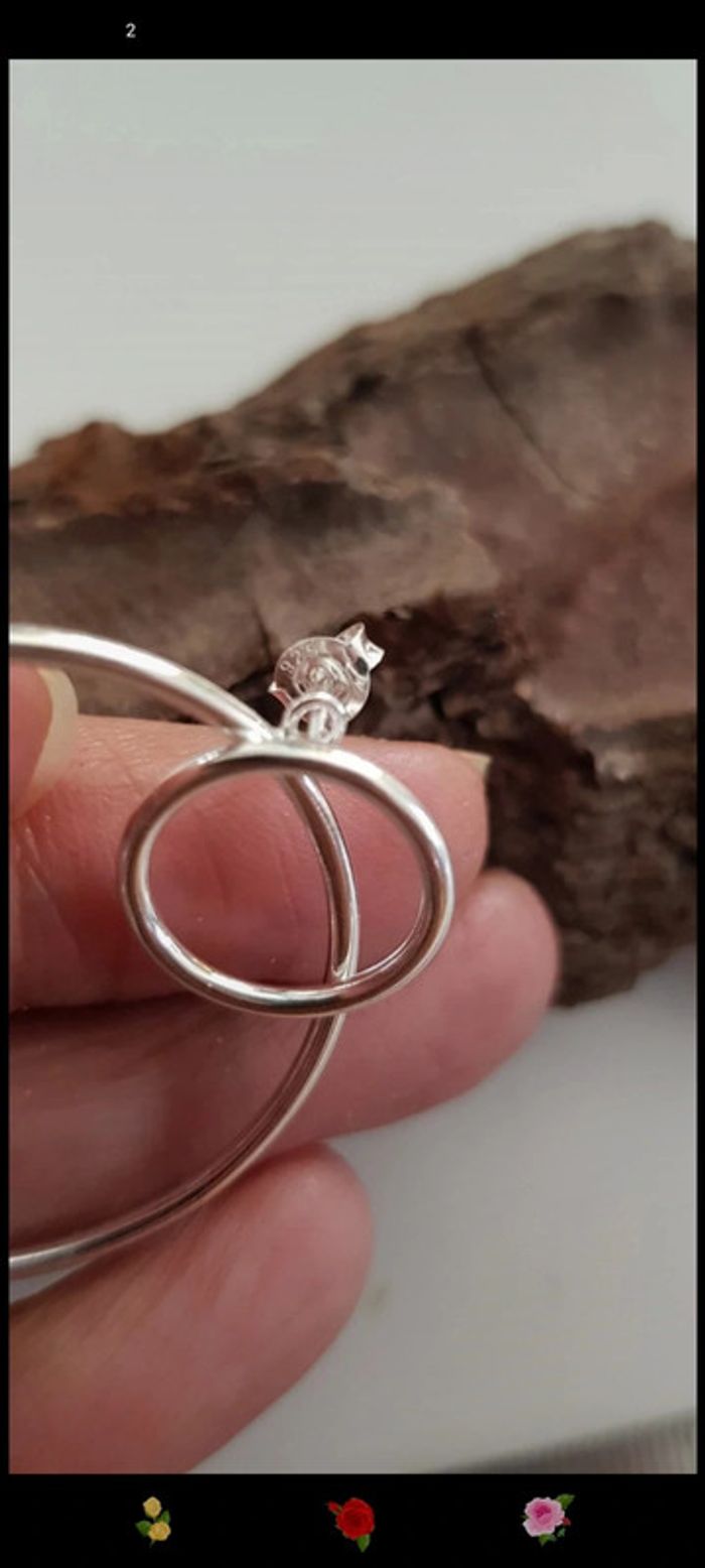 Très jolies créoles neuves argent massif 925 - photo numéro 4