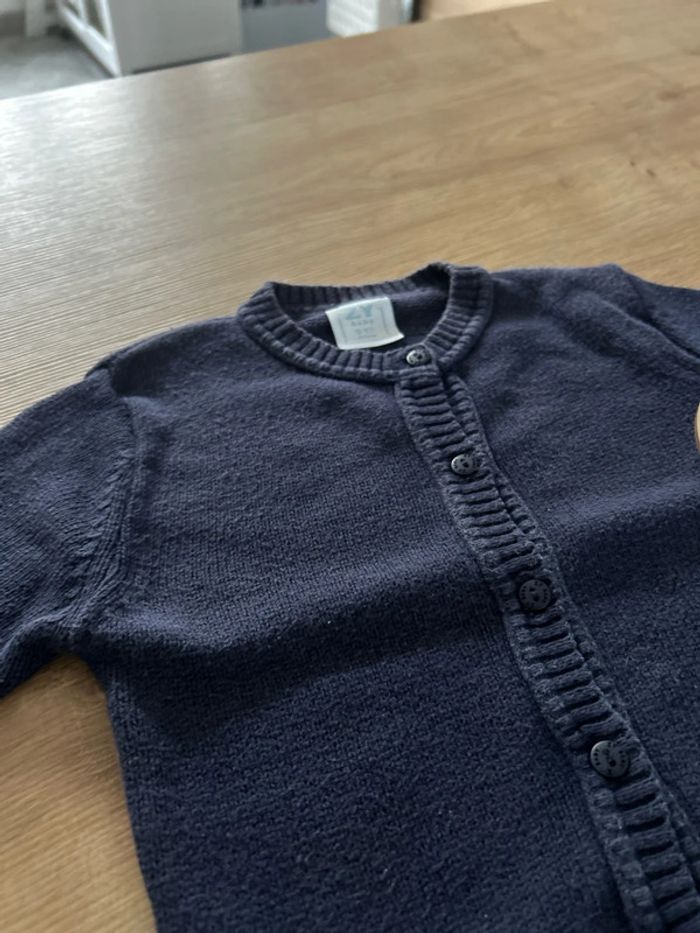 Gilet bleu marine à bouton ZY - photo numéro 2