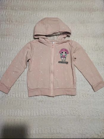 Veste sweat à zip poupée lol taille 6 ans