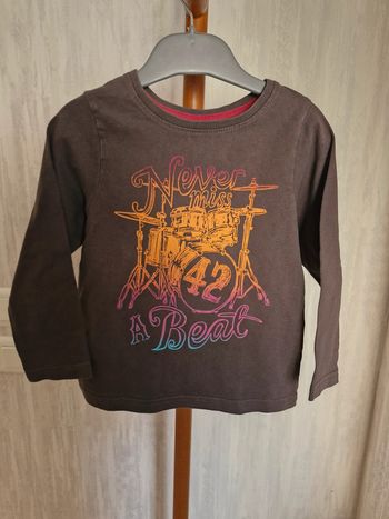 T-shirt manches longues enfant garçon 4 ans Orchestra Coton