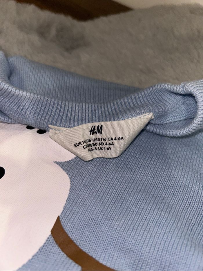Pull de Noël bleu bonhomme de neige - 5/6 ans - H&M - photo numéro 3