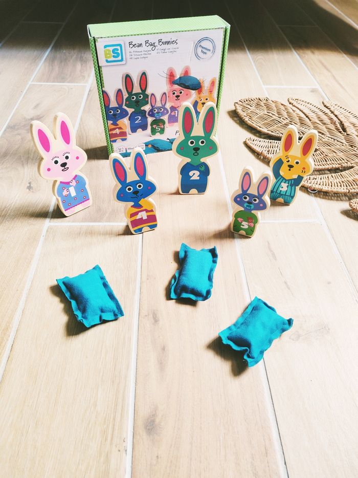 🐰Jeu d'adresse /de lancer avec Lapins en bois marque Buitenspeel