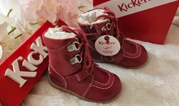 Bottes Bottines Cuir Zip Fourrées 1er pas 👣 semelle flexible Kickers T19