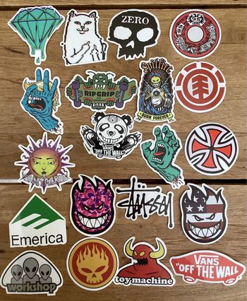20 stickers de marque de skate