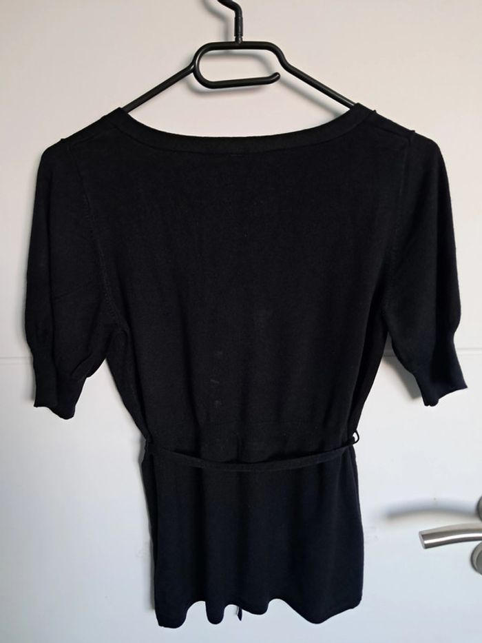Pull à manches courtes noir femme nafnaf taille 38 - photo numéro 3
