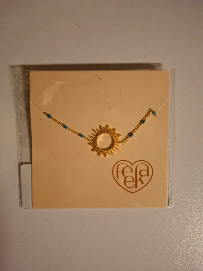 Bracelet soleil doré et turquoise
