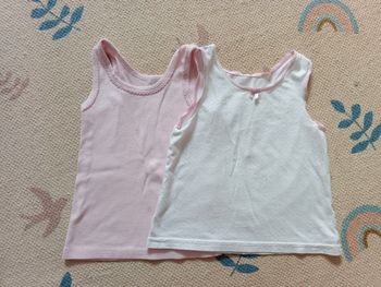 Lot 2 maillots de corps 3 ans rose blanc