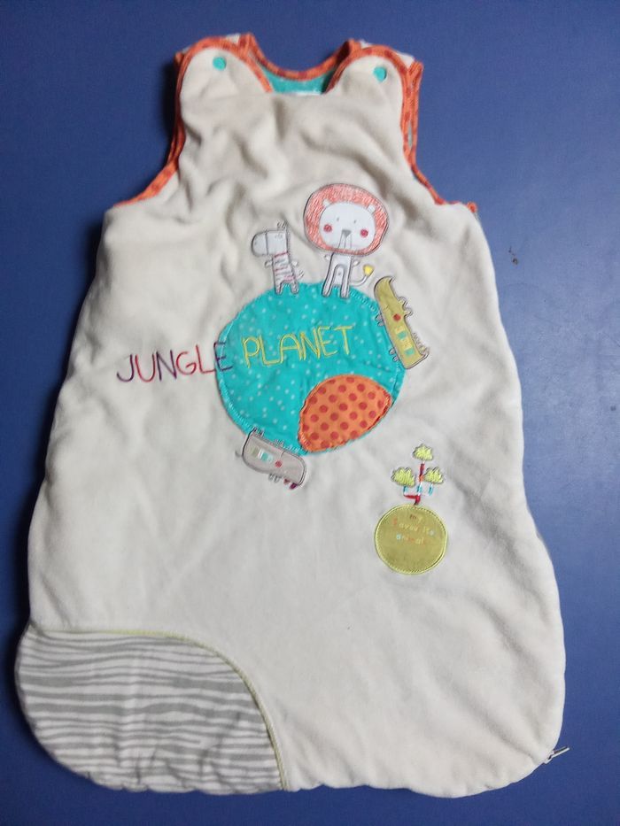 Turbulette, gigoteuse garçon naissance à 6 mois, Tog 2 hiver, chaude, motif beige, bleu ciel, polaire