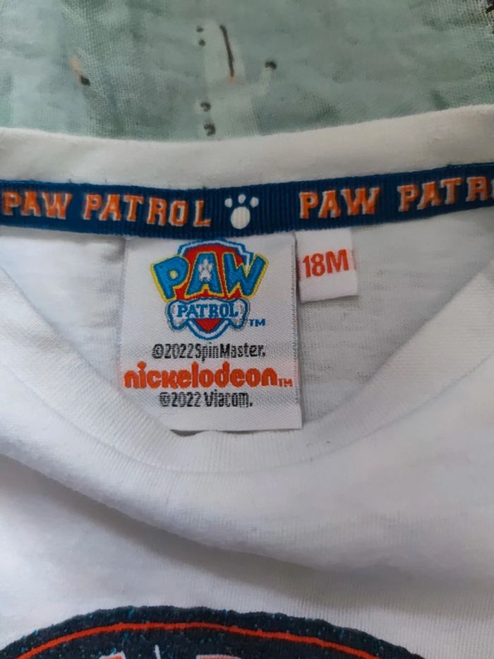 T-shirt blanc Pat'patrouille Paw Patrol T.18 mois - photo numéro 2