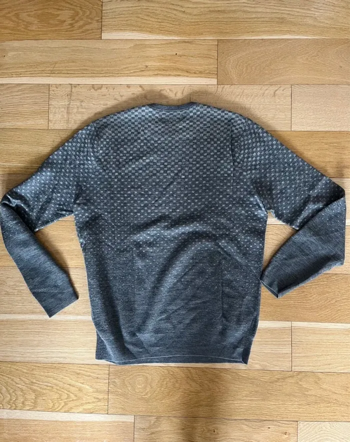 Pull fin homme col en rond en laine merinos Fred Perry – taille M – très bon état - photo numéro 4