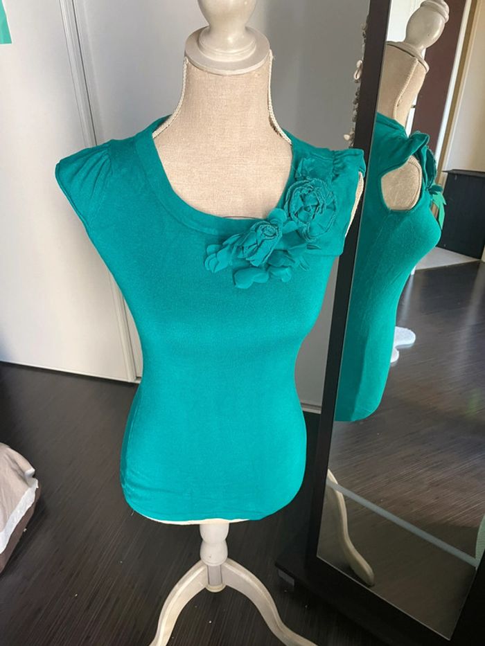Pull manches courtes fleurs Jessica & Emma