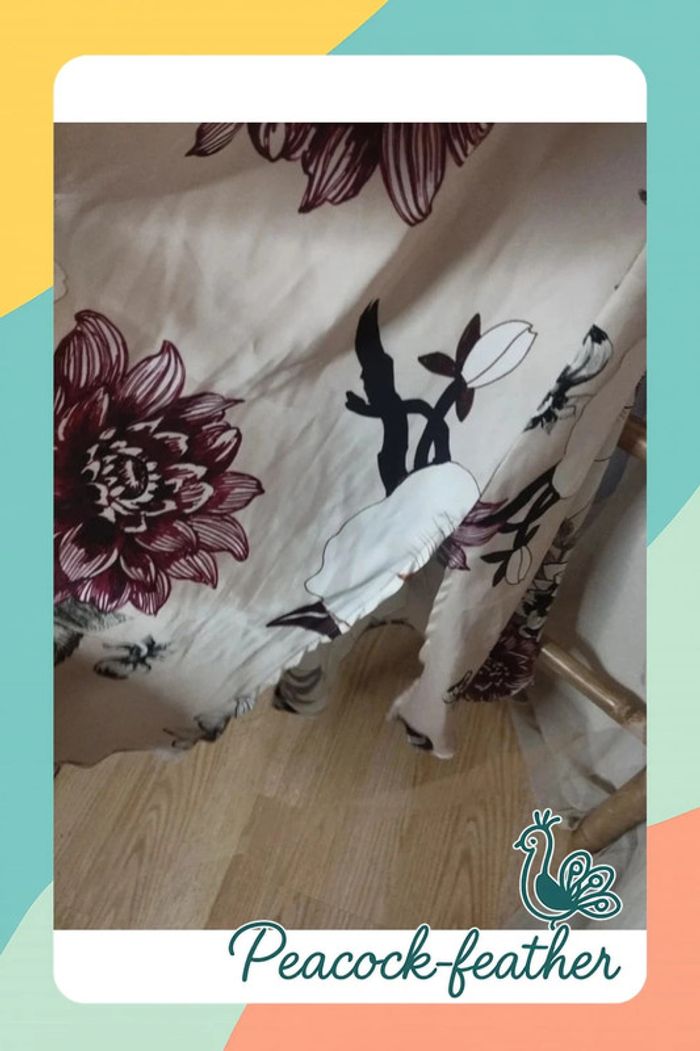 Robe beige fleurie soyeuse TU - photo numéro 5