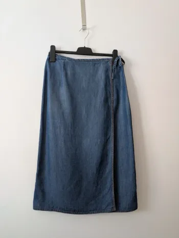 Jupe en jean mi-longue portefeuille - Kenzo jeans - taille 40