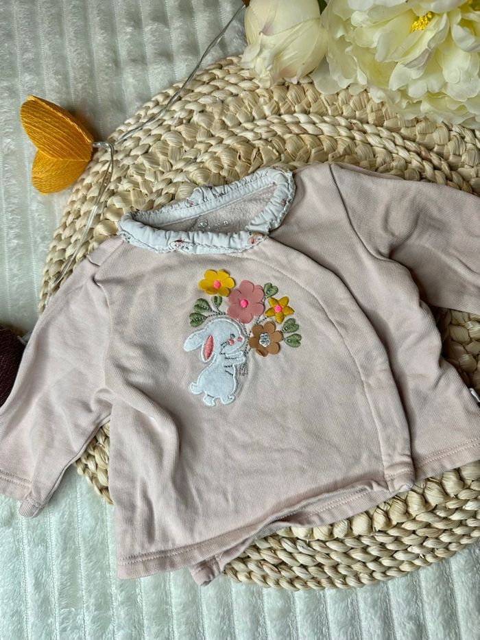 Ensemble 2 pièces Sergent Major 1 mois rose et blanc - photo numéro 3