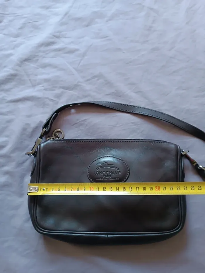Petit sac porté épaule cuir marron longchamp neuf - photo numéro 11