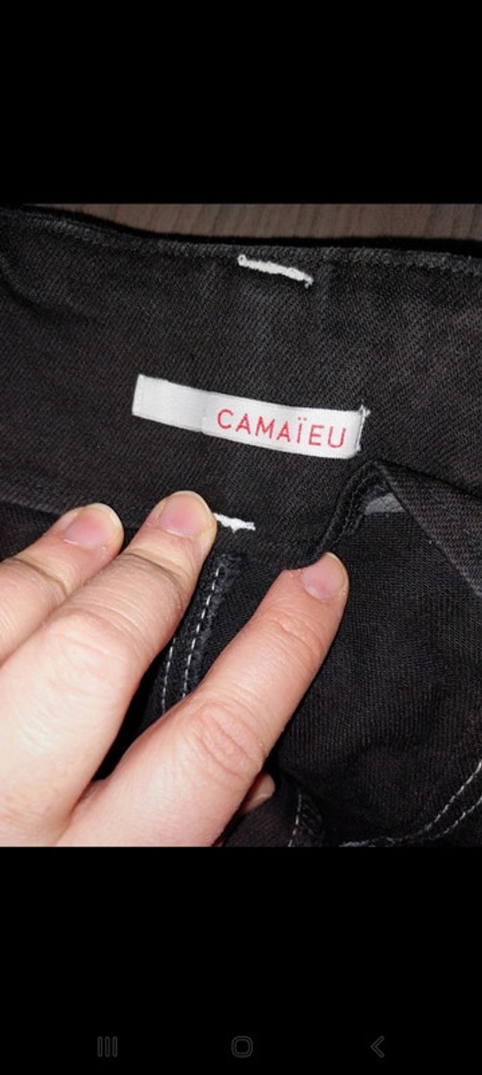 Jupe en jean noire Camaïeu taille 44 neuve jamais portée - photo numéro 2