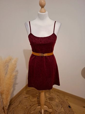 Mini robe Bordeaux à motifs Pimkie taille S 36