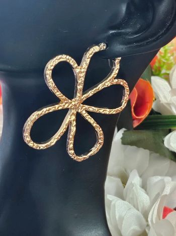 Grosses boucles d oreilles fleurs en acier inoxydable