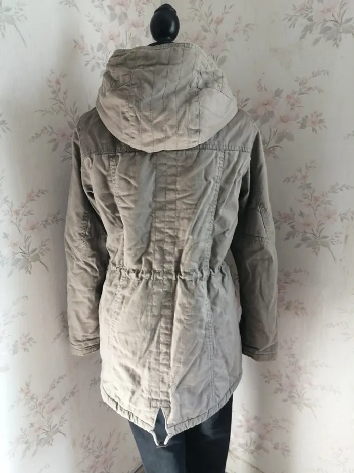 Manteau à capuche beige / kaki fourré avec poches / only / (M) - photo numéro 9