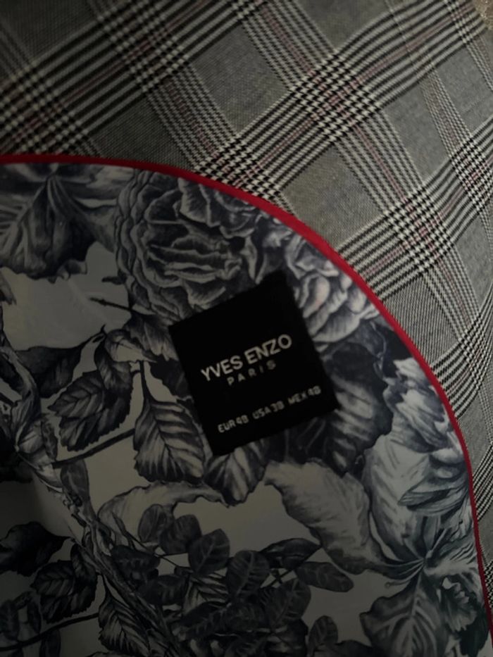 Blazer homme à carreaux gris – Taille 48 – Yves Enzo – Neuf - photo numéro 6