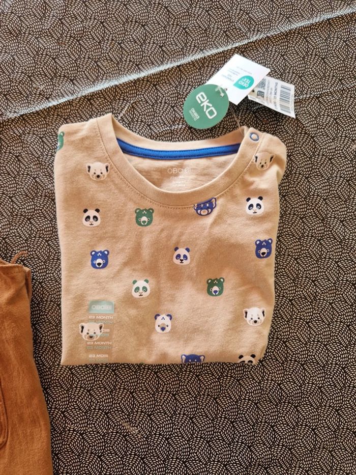 Ensemble salopette sergent major et t-shirt obaibi 2 ans neufs - photo numéro 10