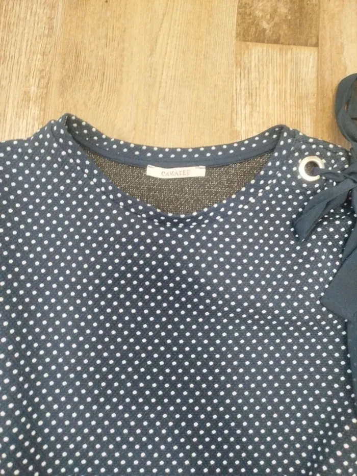 Pull camaïeu a pois blanc taille s - photo numéro 2