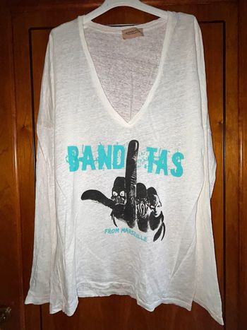 Long t-shirt col v manches longues Banditas