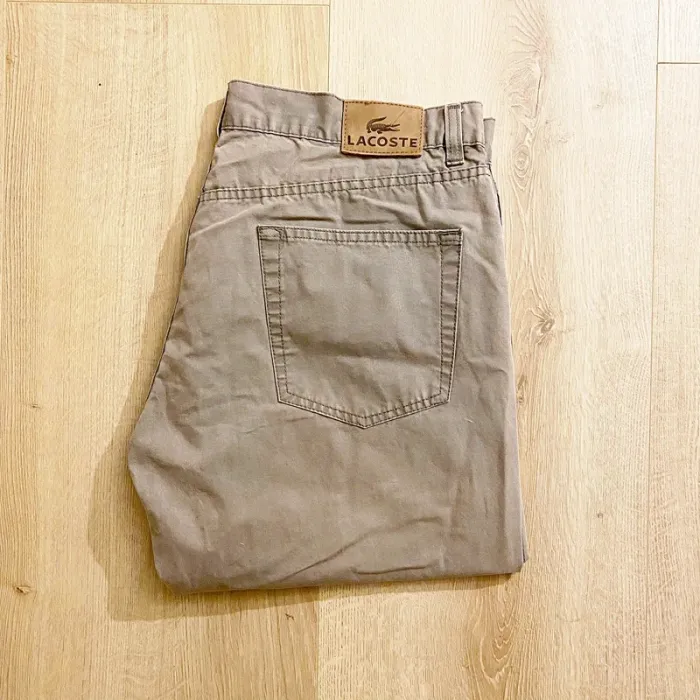 Lacoste Pantalon Urban Style Homme Gris Taupe Exclusif Menswear Vintage (Taille 46)