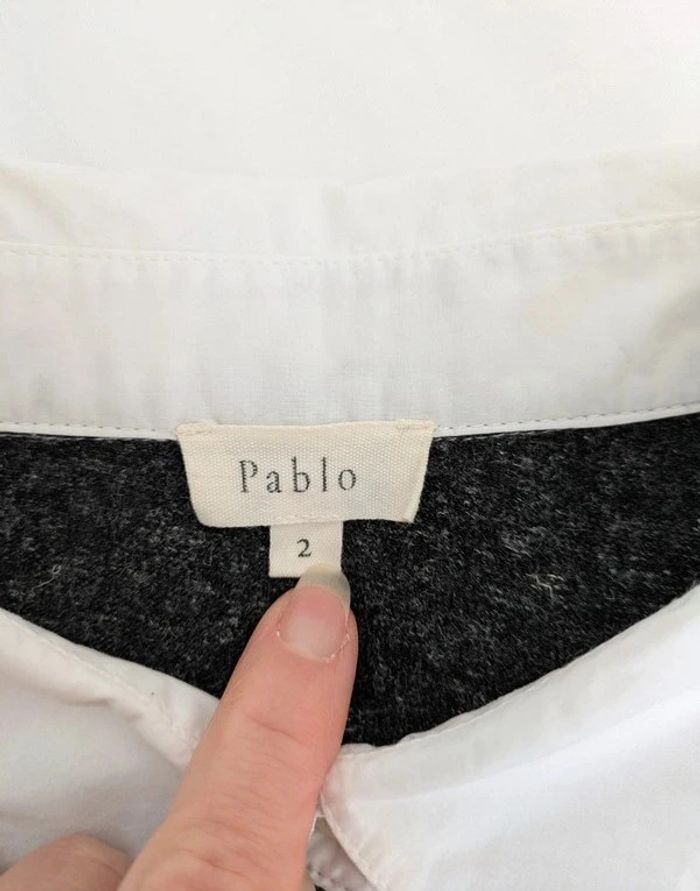 Top chemisier gris - Pablo de Gerard Darel - taille 2 (36) - photo numéro 3