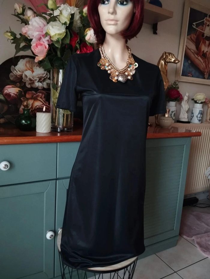 💗Robe Noire Satinée/Irisée Irena Gregori T34/36💗 - photo numéro 19