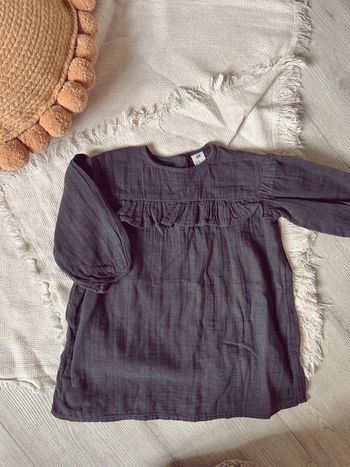 Robe h&m grise avec volant gaz de coton 86