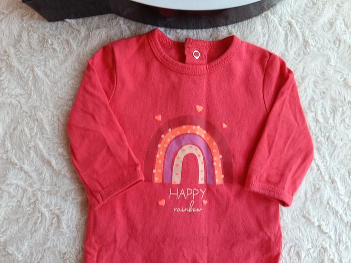 Pyjama été léger Fille 1 mois Arc en ciel happy rainbow Kiabi Eco conception 100% coton bio - photo numéro 3