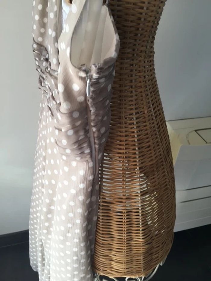 Robe Camaieu grise à pois blanc taille XS / S - photo numéro 4