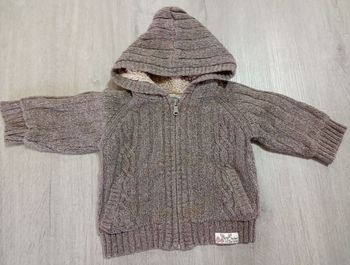 Manteau gilet tricot marron Obaibi 12 mois garçon