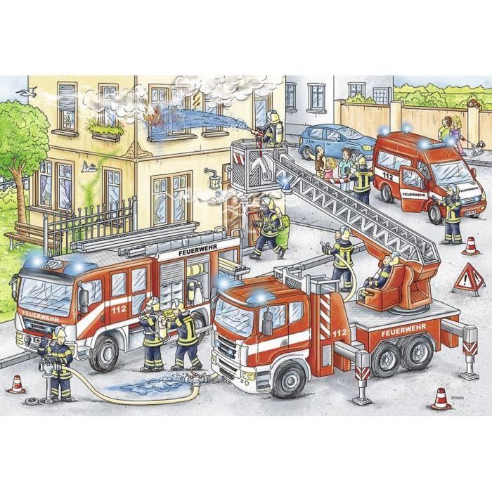 Puzzle Chez Les Pompiers 2 x 24 Pièces Ravensburger 08855 - photo numéro 3