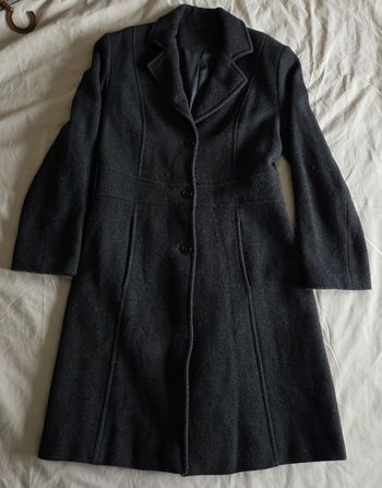 Manteau long cintré laine gris anthracite Taille 38/40