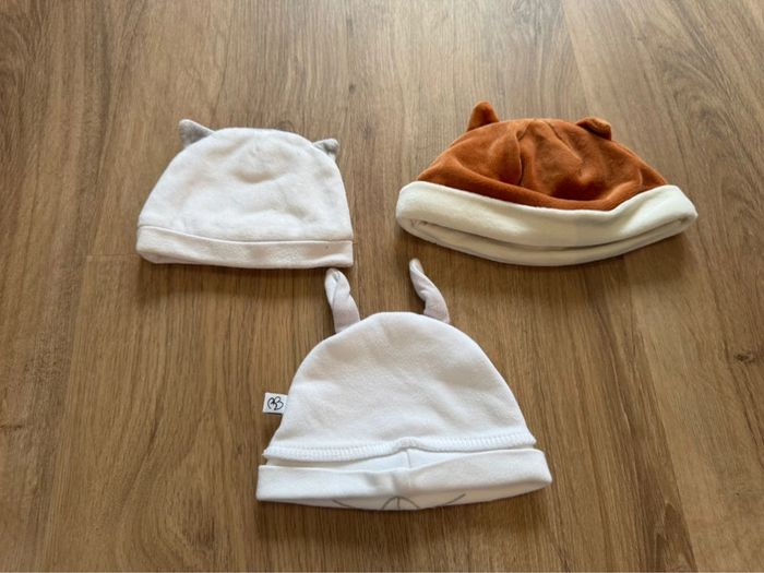 Lot de 3 bonnets naissance bébé BB&Co Gemo Orchestra très bon état - photo numéro 2