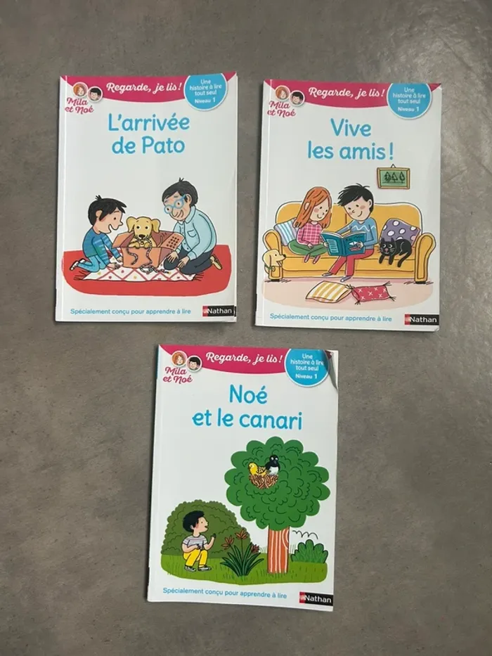 Lot de 3 livres « regarde je lis » collection Nathan